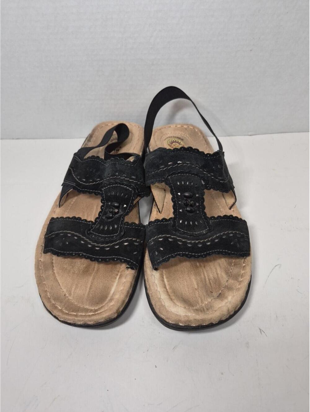 Earth Spirit Gelron Black Leather Upper Elastic Back Size 11 M101